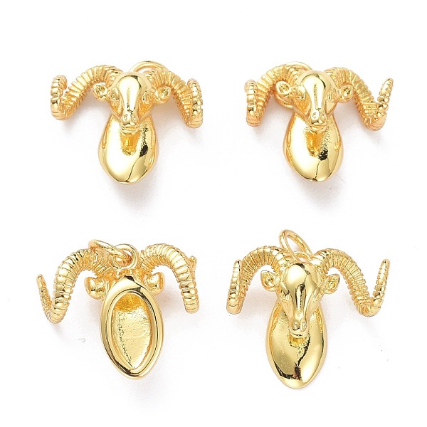 PandaHall Brass Charms, with Jump Ring, Long-Lasting Plated, Goat Sheep, Real 18K Gold Plated, 14x15x6mm, Jump Ring: 5x1mm, 3.5mm Inner...
PandaHall Brass Charms, with Jump Ring, Long-Lasting Plated, Goat Sheep, Real 18K Gold Plated, 14x15x6mm, Jump Ring: 5x1mm, 3.5mm Inner...