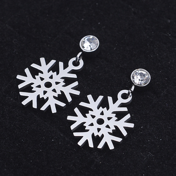 PandaHall 201 Stainless Steel Dangle Stud Earrings, with Clear Cubic Zirconia, Snowflake, Stainless Steel Color, 21mm, Pin: 0.8mm Cubic...
PandaHall 201 Stainless Steel Dangle Stud Earrings, with Clear Cubic Zirconia, Snowflake, Stainless Steel Color, 21mm, Pin: 0.8mm Cubic...