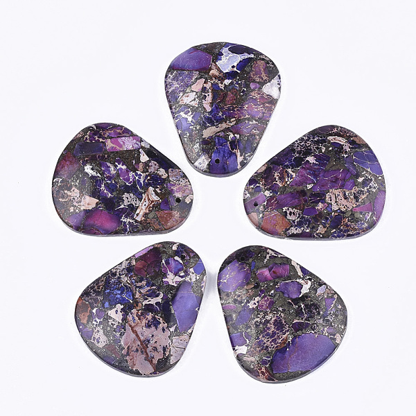 PandaHall Synthetic Gold Line Regalite/Imperial Jasper/Sea Sediment Jasper Pendants, Dyed, teardrop, Dark Orchid, 47x39x7.5mm, Hole: 1.4mm..., Purple
PandaHall Synthetic Gold Line Regalite/Imperial Jasper/Sea Sediment Jasper Pendants, Dyed, teardrop, Dark Orchid, 47x39x7.5mm, Hole: 1.4mm..., Purple