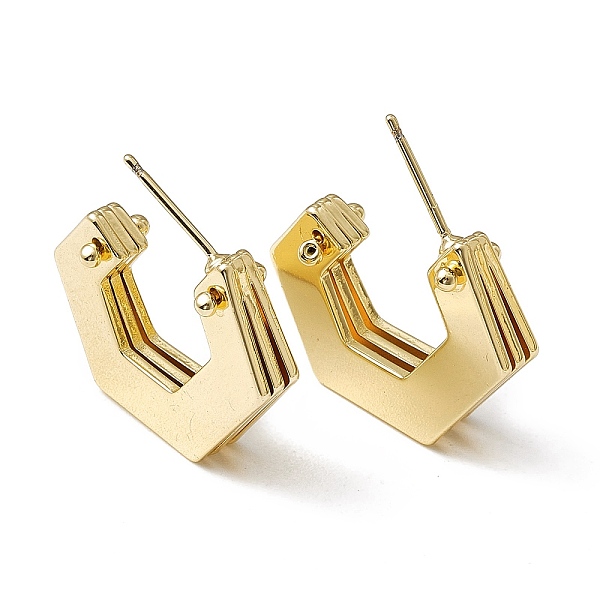 PandaHall Brass Hexagon Stud Earrings, Half Hoop Earrings for Women, Golden, 21x20.5x4.5mm, Pin: 0.9mm Brass Hexagon
PandaHall Brass Hexagon Stud Earrings, Half Hoop Earrings for Women, Golden, 21x20.5x4.5mm, Pin: 0.9mm Brass Hexagon