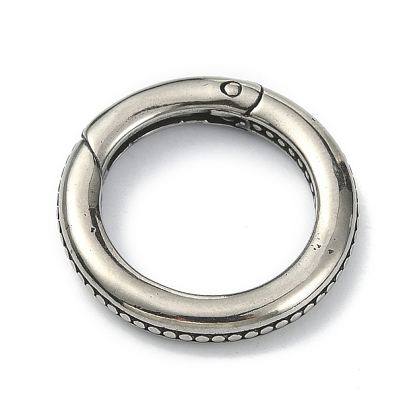 PandaHall Tibetan Style 316 Surgical Stainless Steel Spring Gate Rings, Round Ring, Antique Silver, 21.6x3.4mm 316 Surgical Stainless Steel
PandaHall Tibetan Style 316 Surgical Stainless Steel Spring Gate Rings, Round Ring, Antique Silver, 21.6x3.4mm 316 Surgical Stainless Steel