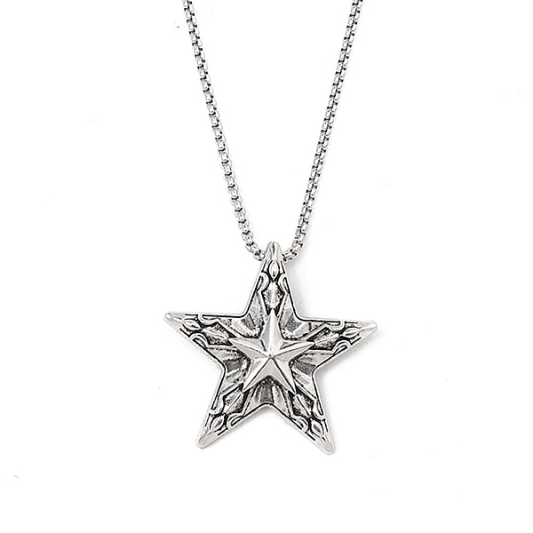 PandaHall Zinc Alloy Pendant Necklaces, 201 Stainless Steel Chains Necklaces, Star, 23.43 inch(59.5cm), pendant: 40x42mm 201 Stainless...
PandaHall Zinc Alloy Pendant Necklaces, 201 Stainless Steel Chains Necklaces, Star, 23.43 inch(59.5cm), pendant: 40x42mm 201 Stainless...