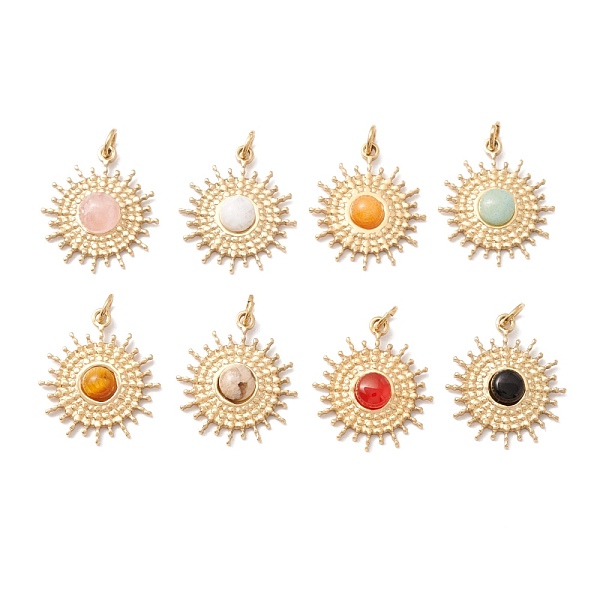 PandaHall Natural Mixed Stone Pendants, with Ion Plating(IP) 304 Stainless Steel Findings, 17.5x15x3mm, Jump Ring: 4x0.6mm, 2.8mm Inner...
PandaHall Natural Mixed Stone Pendants, with Ion Plating(IP) 304 Stainless Steel Findings, 17.5x15x3mm, Jump Ring: 4x0.6mm, 2.8mm Inner...