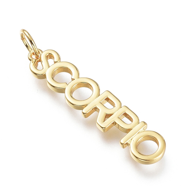 PandaHall Brass Pendants, with Jump Rings, Long-Lasting Plated, Constellation/Zodiac Sign, Word, Scorpio, 33.5x7x2mm, Hole: 4.5mm Brass...
PandaHall Brass Pendants, with Jump Rings, Long-Lasting Plated, Constellation/Zodiac Sign, Word, Scorpio, 33.5x7x2mm, Hole: 4.5mm Brass...