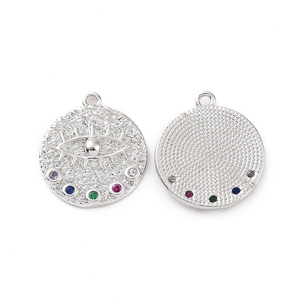 PandaHall Brass Micro Pave Colorful Cubic Zirconia Pendants, Flat Round with Eye Charm, Platinum, 17x15x2mm, Hole: 1.2mm Brass+Cubic...
PandaHall Brass Micro Pave Colorful Cubic Zirconia Pendants, Flat Round with Eye Charm, Platinum, 17x15x2mm, Hole: 1.2mm Brass+Cubic...
