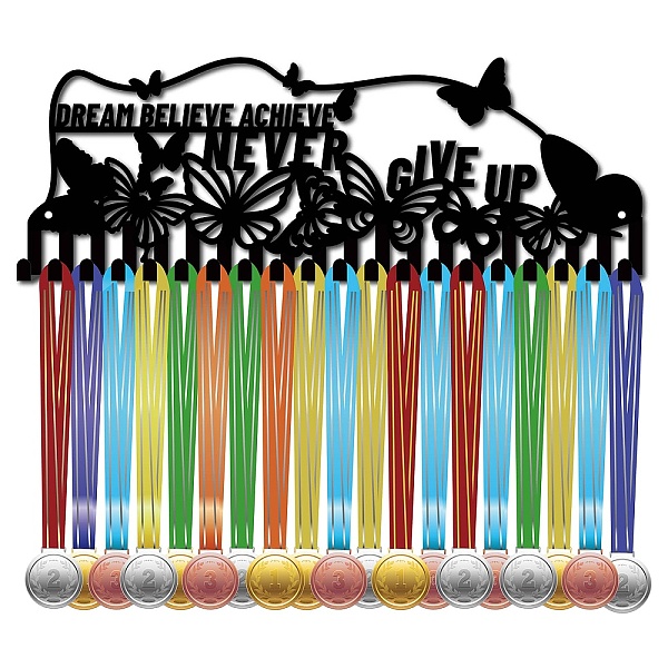 PandaHall Iron Medal Holder Frame, 20 Hooks Medal Display Hanger Rack, with Screws, Black, Butterfly, 150x400mm, Hole: 5mm Iron Butterfly...
PandaHall Iron Medal Holder Frame, 20 Hooks Medal Display Hanger Rack, with Screws, Black, Butterfly, 150x400mm, Hole: 5mm Iron Butterfly...