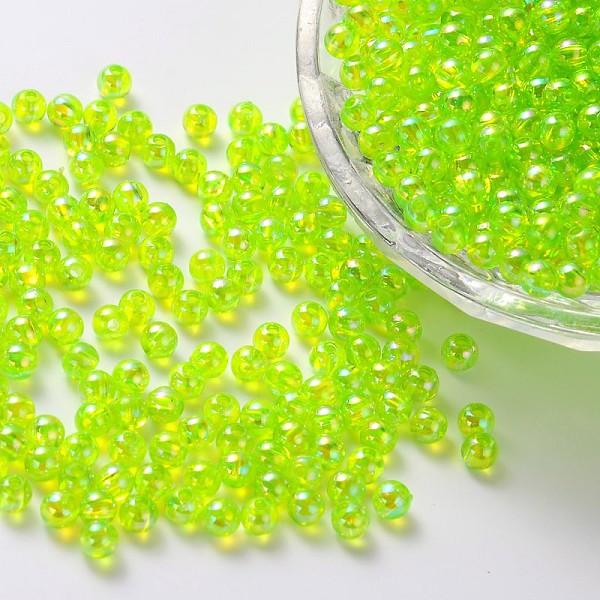 PandaHall Eco-Friendly Transparent Acrylic Beads, Round, AB Color, Lawn Green, 4mm, Hole: 1.5mm, about 1700pcs/50g Acrylic Round
PandaHall Eco-Friendly Transparent Acrylic Beads, Round, AB Color, Lawn Green, 4mm, Hole: 1.5mm, about 1700pcs/50g Acrylic Round