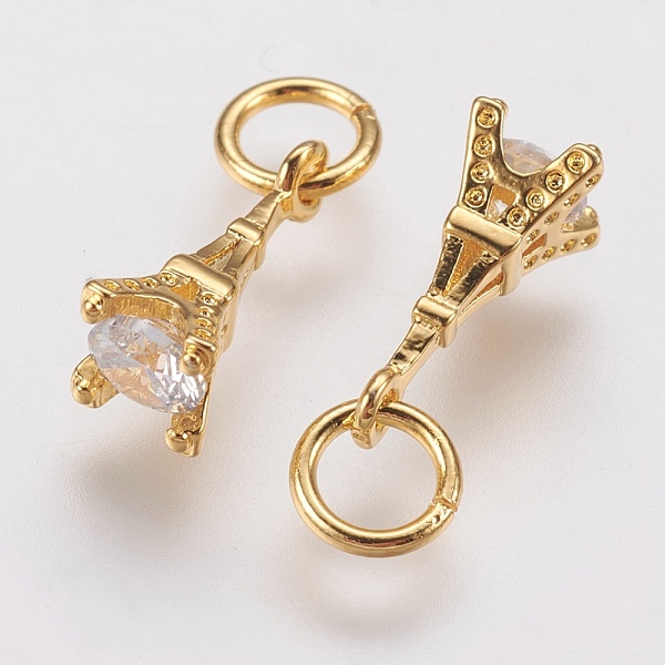 PandaHall Brass Micro Pave Cubic Zirconia Charms, Eiffel Tower, Golden, 11x4.5mm, Hole: 3mm Brass+Cubic Zirconia Building Clear
PandaHall Brass Micro Pave Cubic Zirconia Charms, Eiffel Tower, Golden, 11x4.5mm, Hole: 3mm Brass+Cubic Zirconia Building Clear