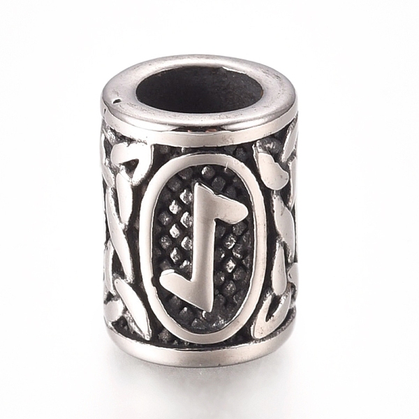 PandaHall 304 Stainless Steel European Beads, Large Hole Beads, Column with Runes/Futhark/Futhor, Antique Silver, 16.2x13.4mm, Hole: 8mm 304...
PandaHall 304 Stainless Steel European Beads, Large Hole Beads, Column with Runes/Futhark/Futhor, Antique Silver, 16.2x13.4mm, Hole: 8mm 304...