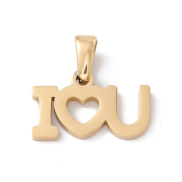 PandaHall Vacuum Plating Valentine's Day 304 Stainless Steel Charms, Laser Cut, Word I LOVE YOU Charms, Golden, 10x16x1.5mm, Hole: 2.5x4.5mm...
PandaHall Vacuum Plating Valentine's Day 304 Stainless Steel Charms, Laser Cut, Word I LOVE YOU Charms, Golden, 10x16x1.5mm, Hole: 2.5x4.5mm...