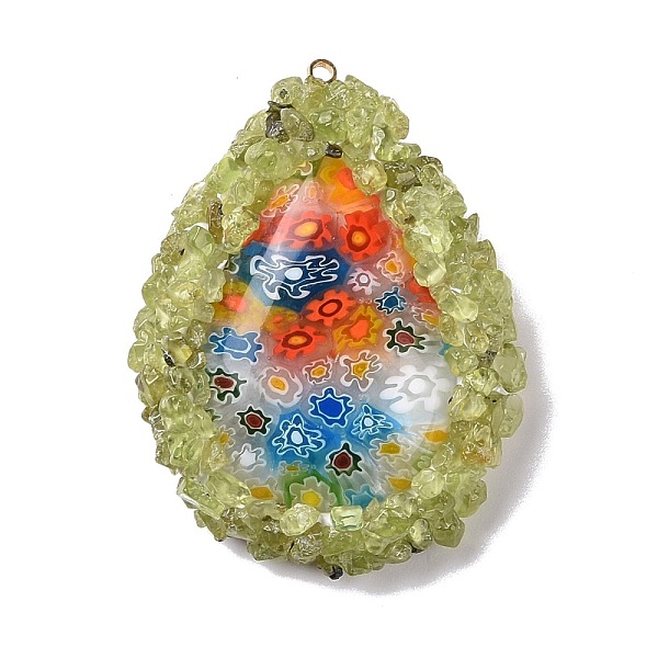 PandaHall Rack Plating Handmade Millefiori Lampwork & White Shell & Crystal Rhinestones Pendants, with Peridot Macadam and Brass Findings...
PandaHall Rack Plating Handmade Millefiori Lampwork & White Shell & Crystal Rhinestones Pendants, with Peridot Macadam and Brass Findings...