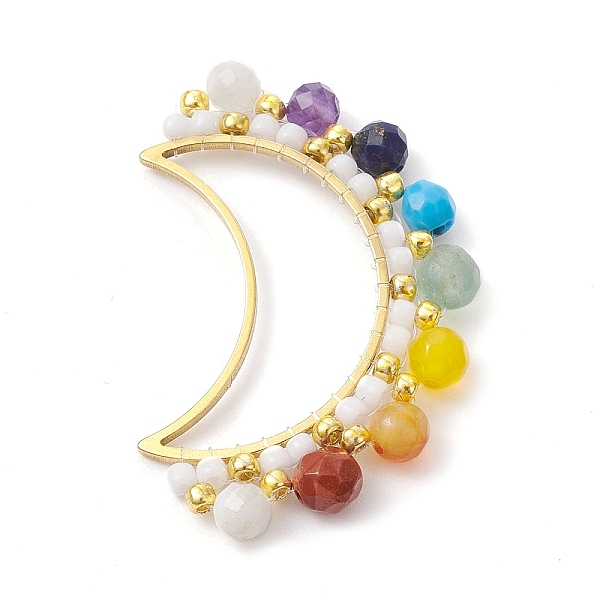 PandaHall 201 Stainless Steel Linking Rings, with Gemstone & Glass Seed Beads, Crescent Moon Connector, White, 36.5~37x23~24.5x4.5mm, Inner...
PandaHall 201 Stainless Steel Linking Rings, with Gemstone & Glass Seed Beads, Crescent Moon Connector, White, 36.5~37x23~24.5x4.5mm, Inner...