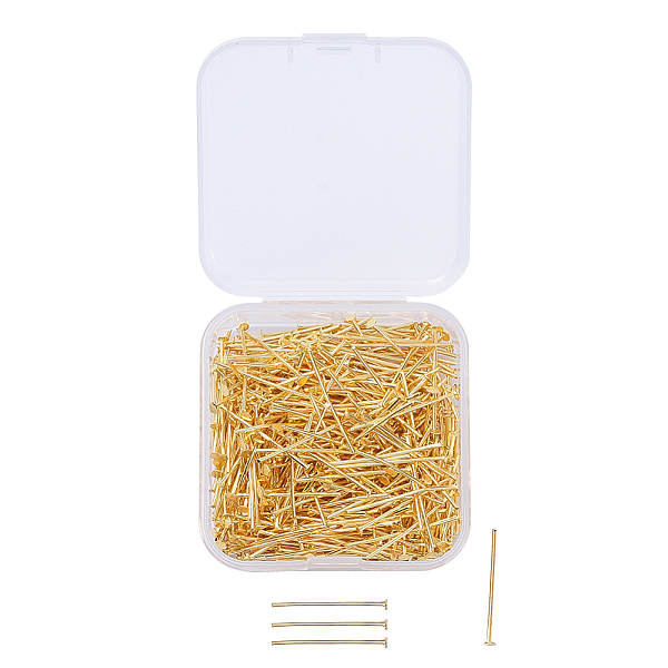 PandaHall Iron Flat Head Pins, Golden, 24x0.7mm, 21 Gauge, Head: 2mm, about 450pcs/box Iron
PandaHall Iron Flat Head Pins, Golden, 24x0.7mm, 21 Gauge, Head: 2mm, about 450pcs/box Iron