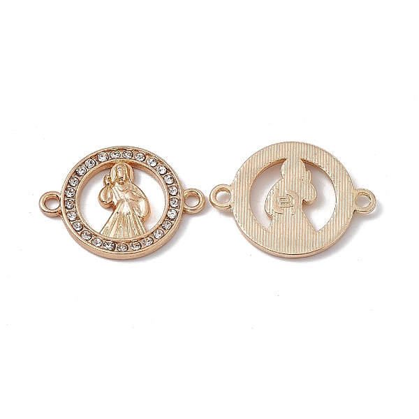 PandaHall Alloy Connector Charms, with Crystal Rhinestones, Flat Round links with Saint, Religion, Golden, 18x24x2.2mm, Hole: 1.6mm..., Clear
PandaHall Alloy Connector Charms, with Crystal Rhinestones, Flat Round links with Saint, Religion, Golden, 18x24x2.2mm, Hole: 1.6mm..., Clear