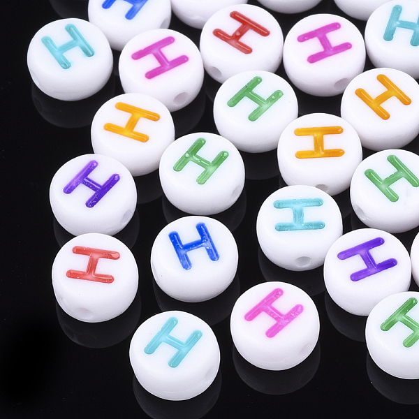 PandaHall Initial Acrylic Beads, Horizontal Hole, Flat Round, Mixed Color, Letter.H, 7x3.5~4mm, Hole: 1.2mm, about 3700pcs/500g Acrylic..., Multicolor
PandaHall Initial Acrylic Beads, Horizontal Hole, Flat Round, Mixed Color, Letter.H, 7x3.5~4mm, Hole: 1.2mm, about 3700pcs/500g Acrylic..., Multicolor