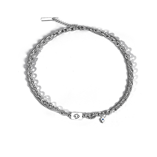 PandaHall Men's Constellation Titanium Steel Necklace, Cable & Curb Chains Double Layer Necklace, Cancer, 20.08~31.50 inch(51~80cm) Titanium...
PandaHall Men's Constellation Titanium Steel Necklace, Cable & Curb Chains Double Layer Necklace, Cancer, 20.08~31.50 inch(51~80cm) Titanium...
