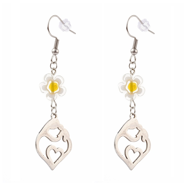 PandaHall Mother's Day Gifts, Millefiori Glass Flower Dangle Earrings, with 304 Stainless Steel Earring Hooks and Ear Nuts, Heart with..., White
PandaHall Mother's Day Gifts, Millefiori Glass Flower Dangle Earrings, with 304 Stainless Steel Earring Hooks and Ear Nuts, Heart with..., White