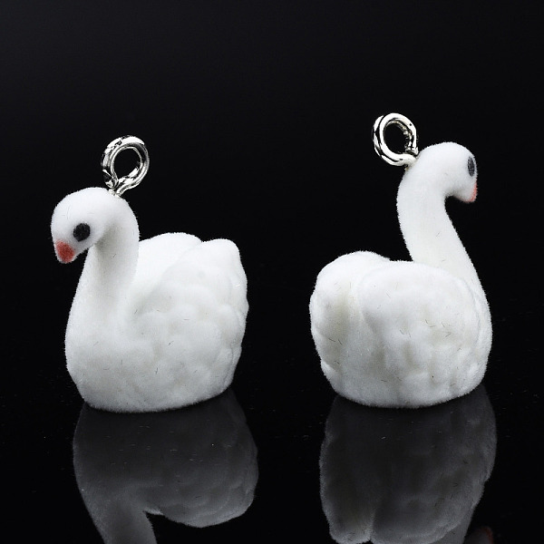 PandaHall Flocky Resin Pendants, with Platinum Plated Iron Loops, Swan, White, 25x21x15mm, Hole: 2.5mm Iron+Resin Other Animal White
PandaHall Flocky Resin Pendants, with Platinum Plated Iron Loops, Swan, White, 25x21x15mm, Hole: 2.5mm Iron+Resin Other Animal White