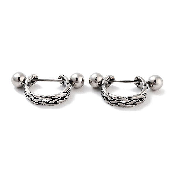 PandaHall Braided 316 Surgical Stainless Steel Shield Barbell Hoop Earrings, Cartilage Earrings for Women, Antique Silver, 12x4mm 316...
PandaHall Braided 316 Surgical Stainless Steel Shield Barbell Hoop Earrings, Cartilage Earrings for Women, Antique Silver, 12x4mm 316...