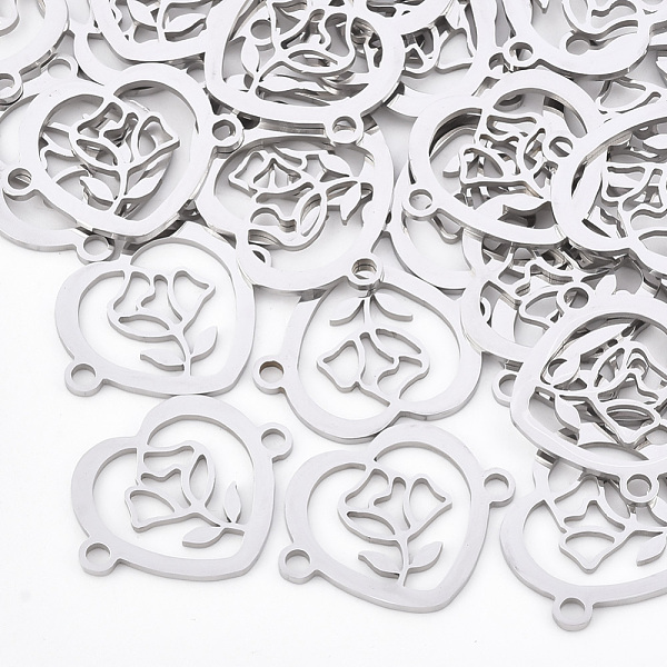 PandaHall 201 Stainless Steel Links connectors, Laser Cut Links, Heart with Flower, Stainless Steel Color, 15.5x19.5x1mm, Hole: 1.8mm 201...
PandaHall 201 Stainless Steel Links connectors, Laser Cut Links, Heart with Flower, Stainless Steel Color, 15.5x19.5x1mm, Hole: 1.8mm 201...