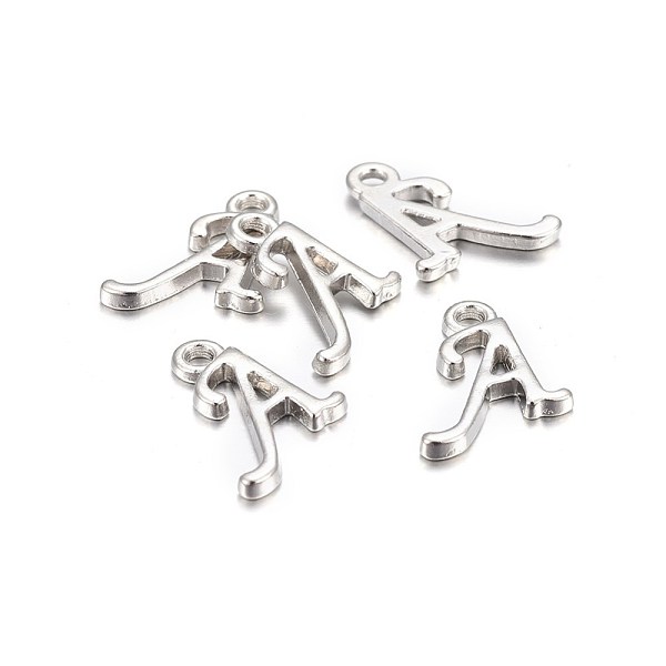 PandaHall Platinum Plated Alloy Letter Pendants, Rack Plating, Cadmium Free & Lead Free, Letter.A, 16x12x2mm, Hole: 1.5mm Alloy Letter A
PandaHall Platinum Plated Alloy Letter Pendants, Rack Plating, Cadmium Free & Lead Free, Letter.A, 16x12x2mm, Hole: 1.5mm Alloy Letter A