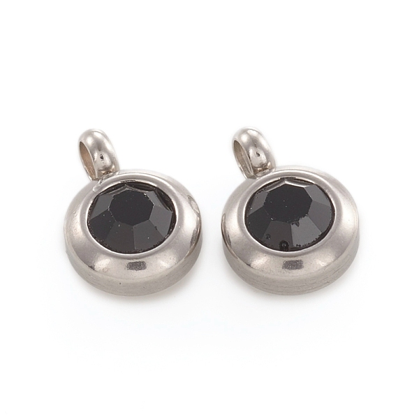 PandaHall Trendy Original Color 304 Stainless Steel Grade A Rhinestone Flat Round Charm Pendants, Faceted, Stainless Steel Color, Jet..., Black
PandaHall Trendy Original Color 304 Stainless Steel Grade A Rhinestone Flat Round Charm Pendants, Faceted, Stainless Steel Color, Jet..., Black