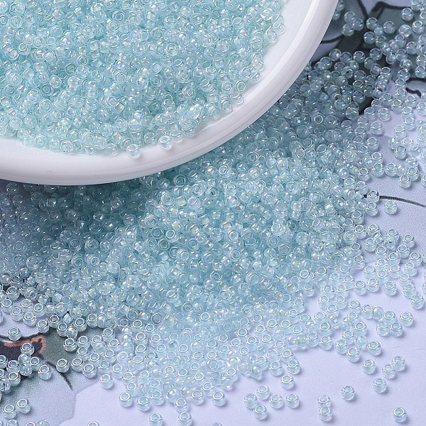 PandaHall MIYUKI Round Rocailles Beads, Japanese Seed Beads, 11/0, (RR636) Sky Blue Lined Crystal AB, 2x1.3mm, Hole: 0.8mm, about..., Cyan
PandaHall MIYUKI Round Rocailles Beads, Japanese Seed Beads, 11/0, (RR636) Sky Blue Lined Crystal AB, 2x1.3mm, Hole: 0.8mm, about..., Cyan