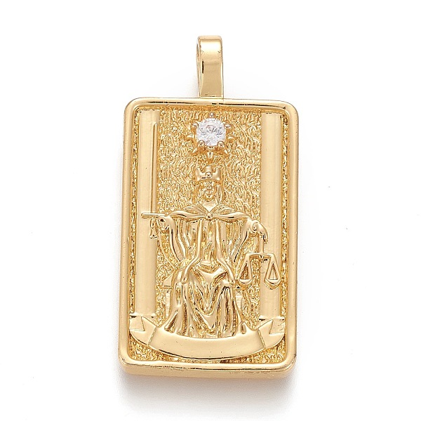 PandaHall Brass Micro Pave Clear Cubic Zirconia Pendants, Real 18K Gold Plated, Tarot Card Charms, Justice, Justice XI, 30x15x4mm, Hole...
PandaHall Brass Micro Pave Clear Cubic Zirconia Pendants, Real 18K Gold Plated, Tarot Card Charms, Justice, Justice XI, 30x15x4mm, Hole...