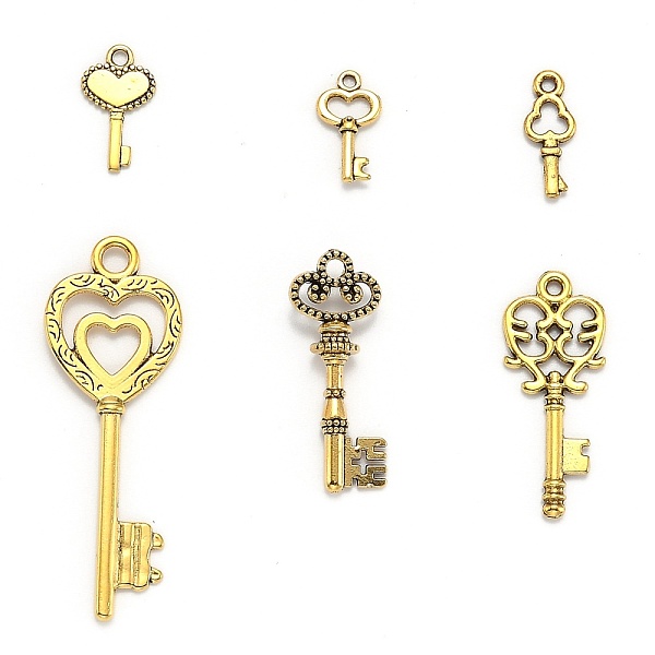 PandaHall Tibetan Style Alloy Pendants, Assorted Key, Antique Golden, 16~75.5x6.5~25.5x1~5mm, Hole: 1~4mm Alloy Key
PandaHall Tibetan Style Alloy Pendants, Assorted Key, Antique Golden, 16~75.5x6.5~25.5x1~5mm, Hole: 1~4mm Alloy Key