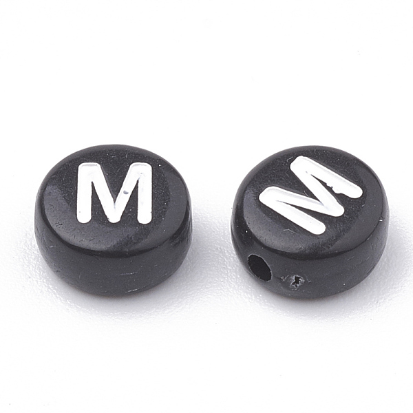 PandaHall Opaque Acrylic Beads, Horizontal Hole, Alphabet Style, Flat Round, Letter.M, 7x4mm, Hole: 1.5mm, about 3700pcs/500g Acrylic Letter..., Black
PandaHall Opaque Acrylic Beads, Horizontal Hole, Alphabet Style, Flat Round, Letter.M, 7x4mm, Hole: 1.5mm, about 3700pcs/500g Acrylic Letter..., Black