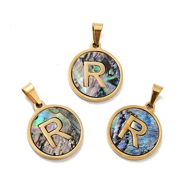 PandaHall Vacuum Plating 304 Stainless Steel with Paua Shell Pendants, Golden, Flat Round with Letter Charm, Letter.R, 18x16x1.5mm, Hole...
PandaHall Vacuum Plating 304 Stainless Steel with Paua Shell Pendants, Golden, Flat Round with Letter Charm, Letter.R, 18x16x1.5mm, Hole...