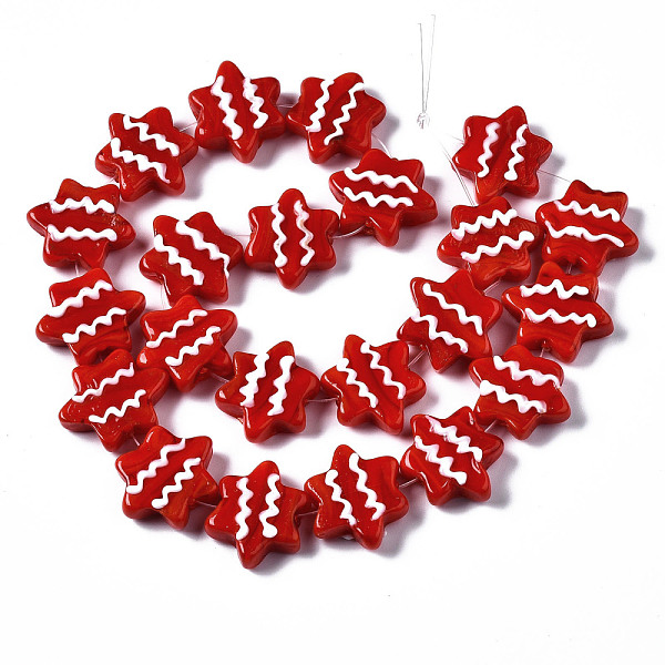 PandaHall Handmade Bumpy Lampwork Beads Strands, Starfish, Red, 21~22x25~26x7~8mm, Hole: 1.4mm, about 22pcs/strand, 18.11 inch(46cm)...
PandaHall Handmade Bumpy Lampwork Beads Strands, Starfish, Red, 21~22x25~26x7~8mm, Hole: 1.4mm, about 22pcs/strand, 18.11 inch(46cm)...