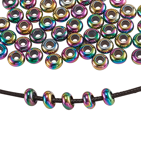 PandaHall Ion Plating(IP) 304 Stainless Steel Beads, with Rubber Inside, Slider Beads, Stopper Beads, Rondelle, Rainbow Color, 8x4mm, Hole...
PandaHall Ion Plating(IP) 304 Stainless Steel Beads, with Rubber Inside, Slider Beads, Stopper Beads, Rondelle, Rainbow Color, 8x4mm, Hole...