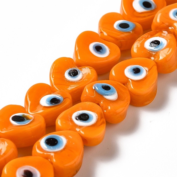 PandaHall Handmade Evil Eye Lampwork Beads Strands, Heart, Orange, 12x12x6mm, Hole: 1.4mm, about 33pcs/strand, 14.37''~14.57''(36.5~37cm)...
PandaHall Handmade Evil Eye Lampwork Beads Strands, Heart, Orange, 12x12x6mm, Hole: 1.4mm, about 33pcs/strand, 14.37''~14.57''(36.5~37cm)...