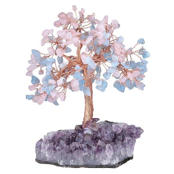 PandaHall Natural Rose Quartz & Aquamarine Chips Tree of Life Decorations, Rough Raw Amethyst Base with Copper Wire Feng Shui Energy Stone...
PandaHall Natural Rose Quartz & Aquamarine Chips Tree of Life Decorations, Rough Raw Amethyst Base with Copper Wire Feng Shui Energy Stone...