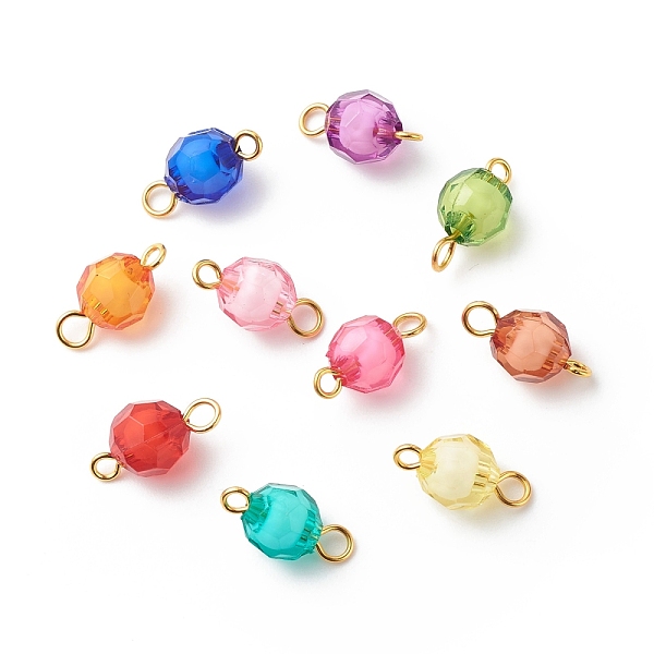 PandaHall Transparent Acrylic Connector Charms, Faceted, with Golden Plated Brass Double Loops, Round, Mixed Color, 14x7.5mm, Hole: 1.5mm..., Multicolor
PandaHall Transparent Acrylic Connector Charms, Faceted, with Golden Plated Brass Double Loops, Round, Mixed Color, 14x7.5mm, Hole: 1.5mm..., Multicolor