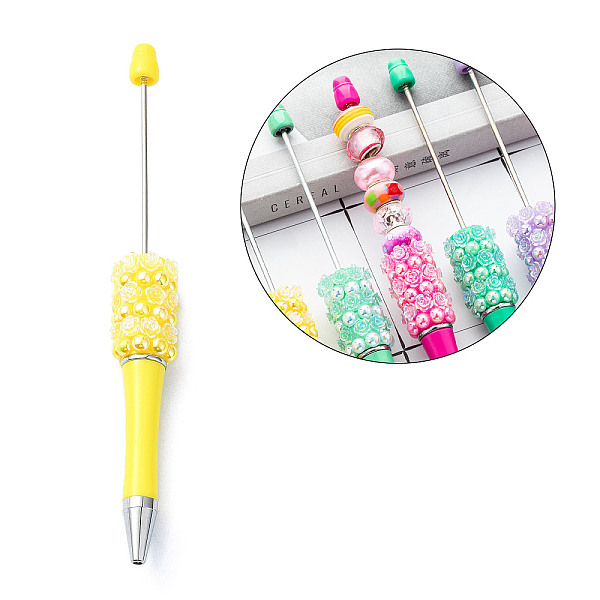 PandaHall Plastic Beadable Pens, Ballpoint Pen, for DIY Pen Decoration, Rose, Yellow, 142x17mm Plastic Yellow
PandaHall Plastic Beadable Pens, Ballpoint Pen, for DIY Pen Decoration, Rose, Yellow, 142x17mm Plastic Yellow