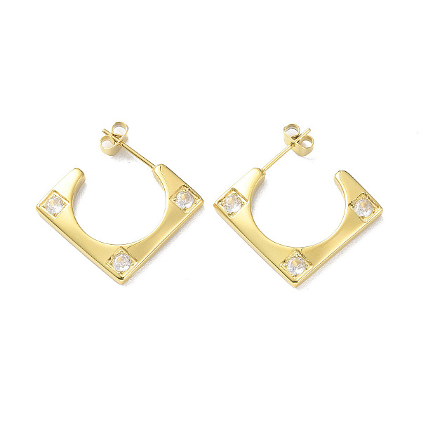 PandaHall Cubic Zirconia Rectangle Stud Earrings, Golden 304 Stainless Steel Half Hoop Earrings for Women, Clear, 19.5x20.5x2.5mm, Pin...
PandaHall Cubic Zirconia Rectangle Stud Earrings, Golden 304 Stainless Steel Half Hoop Earrings for Women, Clear, 19.5x20.5x2.5mm, Pin...