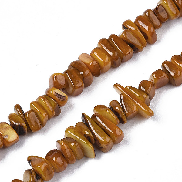 PandaHall Natural Trochid Shell/Trochus Shell Beads Strands, Dyed, Chips, Dark Goldenrod, 7~22x5~8x1~6.5mm, Hole: 1mm, about...
PandaHall Natural Trochid Shell/Trochus Shell Beads Strands, Dyed, Chips, Dark Goldenrod, 7~22x5~8x1~6.5mm, Hole: 1mm, about...