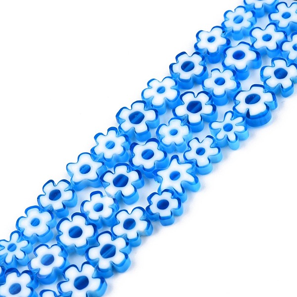 PandaHall Handmade Millefiori Glass Bead Strands, Plum Bossom, Deep Sky Blue, 7~9x7.5~9x2.5~3mm, Hole: 1mm, about 52~54pcs/strand, 15.75...
PandaHall Handmade Millefiori Glass Bead Strands, Plum Bossom, Deep Sky Blue, 7~9x7.5~9x2.5~3mm, Hole: 1mm, about 52~54pcs/strand, 15.75...