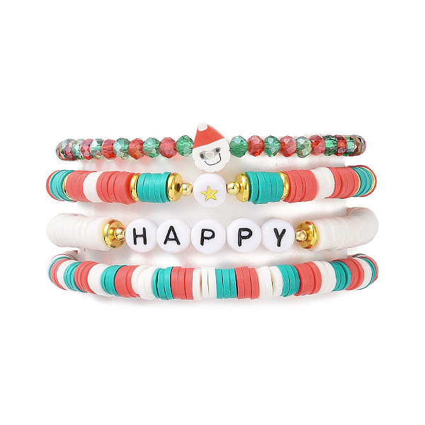 PandaHall 4Pcs 4 Style Polymer Clay Heishi Surfer Stretch Bracelets Set, Santa Claus & Glass Stackable Christmas Bracelets for Women, Mixed..., Multicolor
PandaHall 4Pcs 4 Style Polymer Clay Heishi Surfer Stretch Bracelets Set, Santa Claus & Glass Stackable Christmas Bracelets for Women, Mixed..., Multicolor