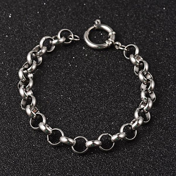 PandaHall 304 Stainless Steel Rolo Chain Bracelets, with Spring Ring Clasps, Stainless Steel Color, 8-1/2 inch(215mm), 9mm 304 Stainless...
PandaHall 304 Stainless Steel Rolo Chain Bracelets, with Spring Ring Clasps, Stainless Steel Color, 8-1/2 inch(215mm), 9mm 304 Stainless...