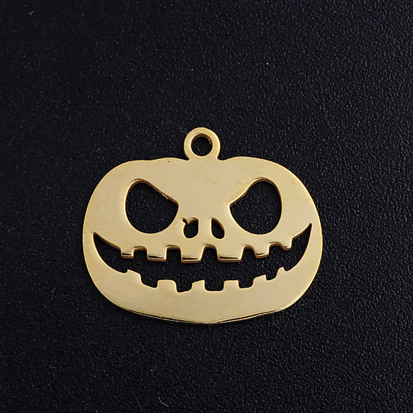 PandaHall 201 Stainless Steel Charms, For Halloween, Pumpkin Jack-O'-Lantern Jack-o-Lantern, Golden, 14.5x17.5x1mm, Hole: 1.5mm 201...
PandaHall 201 Stainless Steel Charms, For Halloween, Pumpkin Jack-O'-Lantern Jack-o-Lantern, Golden, 14.5x17.5x1mm, Hole: 1.5mm 201...