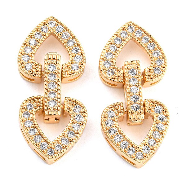 PandaHall Brass Micro Pave Clear Cubic Zirconia Clasps, Heart, Real 18K Gold Plated, 25mm, Heart: 11x12x4mm, Clasp: 11x3x4.5mm Brass+Cubic...
PandaHall Brass Micro Pave Clear Cubic Zirconia Clasps, Heart, Real 18K Gold Plated, 25mm, Heart: 11x12x4mm, Clasp: 11x3x4.5mm Brass+Cubic...