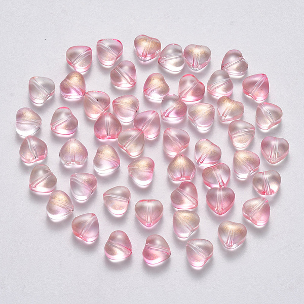 PandaHall Transparent Spray Painted Glass Beads, with Glitter Powder, Heart, Pearl Pink, 6x6x4mm, Hole: 0.7mm Glass Heart
PandaHall Transparent Spray Painted Glass Beads, with Glitter Powder, Heart, Pearl Pink, 6x6x4mm, Hole: 0.7mm Glass Heart