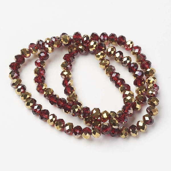 PandaHall Electroplate Transparent Glass Beads Strands, Half Golden Plated, Faceted, Rondelle, Dark Red, 3x2mm, Hole: 0.8mm, about...
PandaHall Electroplate Transparent Glass Beads Strands, Half Golden Plated, Faceted, Rondelle, Dark Red, 3x2mm, Hole: 0.8mm, about...