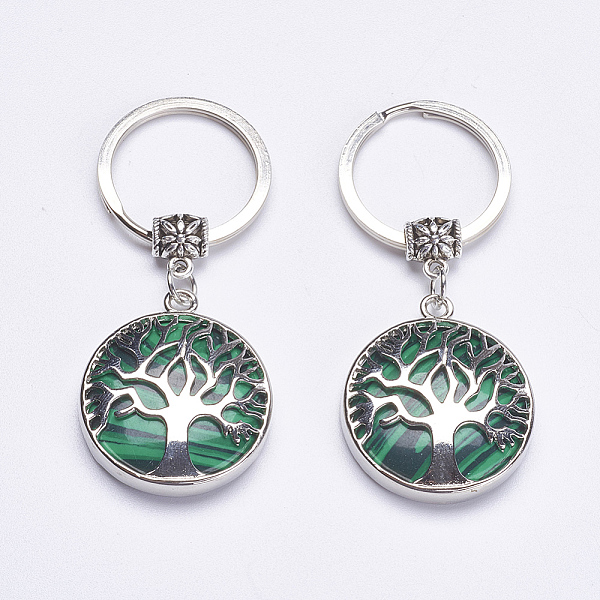 PandaHall Synthetic Gemstone Keychain, with Brass Finding, Flat Round with Tree of Life, 64mm Malachite Flat Round
PandaHall Synthetic Gemstone Keychain, with Brass Finding, Flat Round with Tree of Life, 64mm Malachite Flat Round