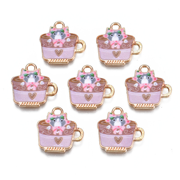 PandaHall Rack Plating Alloy Enamel Charms, Free & Nickel Free & Lead Free, Cup with Cat, Plum, 15x15x1.9mm, Hole: 1.8mm Alloy+Enamel Cat..., Purple
PandaHall Rack Plating Alloy Enamel Charms, Free & Nickel Free & Lead Free, Cup with Cat, Plum, 15x15x1.9mm, Hole: 1.8mm Alloy+Enamel Cat..., Purple