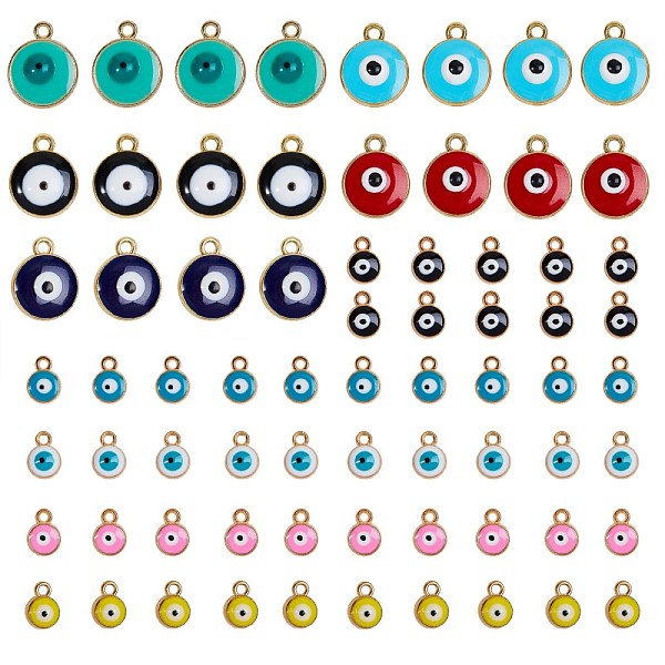 PandaHall Light Gold Plated Alloy Charms, with Enamel, Flat Round with Evil Eye, Mixed Color, 70pcs/box Alloy+Enamel Evil Eye Multicolor
PandaHall Light Gold Plated Alloy Charms, with Enamel, Flat Round with Evil Eye, Mixed Color, 70pcs/box Alloy+Enamel Evil Eye Multicolor