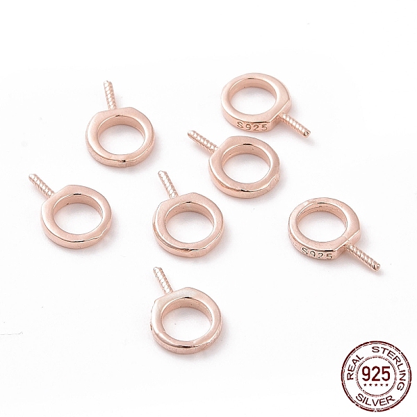 PandaHall 925 Sterling Silver Screw Eye Peg Bails, Ring, Rose Gold, 9x6x1mm, Hole: 4mm, Pin: 0.6mm Sterling Silver
PandaHall 925 Sterling Silver Screw Eye Peg Bails, Ring, Rose Gold, 9x6x1mm, Hole: 4mm, Pin: 0.6mm Sterling Silver
